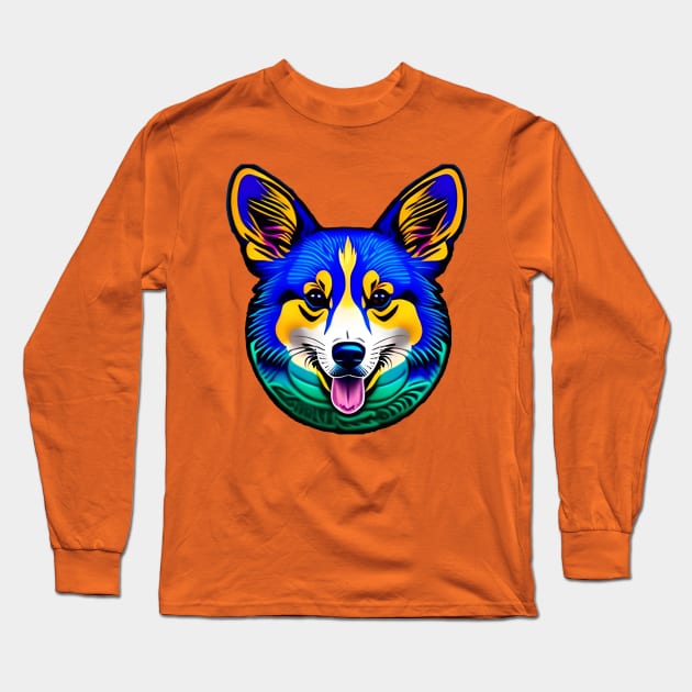 Corgi Blues Long Sleeve T-Shirt by INLE Designs